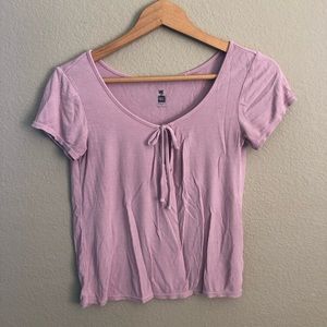 Pink front tied shirt